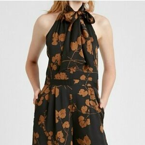 Banana Republic Black and Brown Floral Jumpsuit